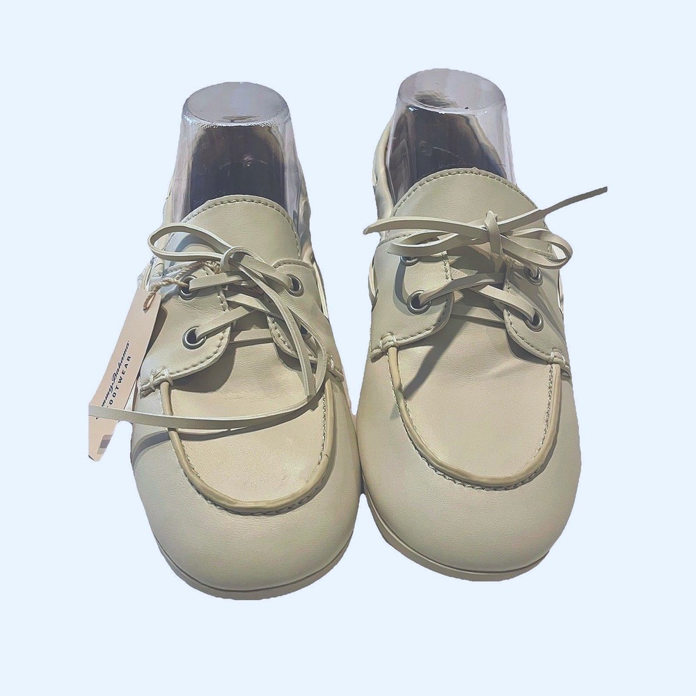 Tommy Bahama Seafairer Cream Boat Shoes Womens 8.5 P5SFR10 Nautical Loafers NEW